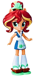 Size: 296x613 | Tagged: safe, edit, sunset shimmer, fish, equestria girls, g4, doll, equestria girls minis, irl, japanese, photo, simple background, solo, sunset sushi, toy, transparent background