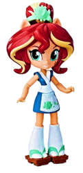 Size: 296x613 | Tagged: safe, edit, sunset shimmer, fish, equestria girls, g4, doll, equestria girls minis, female, simple background, solo, sunset sushi, toy, transparent background