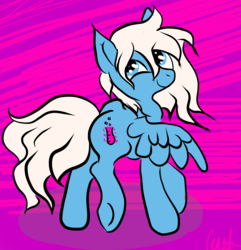 Size: 9647x10000 | Tagged: safe, artist:obnoxiousbugfag, oc, oc only, oc:teal drop, pegasus, pony, absurd resolution, female, flat colors, mare, request, solo