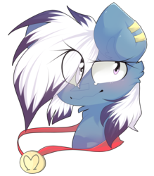 Size: 3276x3742 | Tagged: safe, artist:smolsuqar4ddict, oc, oc only, oc:gold medal, pony, bust, ear piercing, high res, medal, piercing, portrait, simple background, solo, transparent background