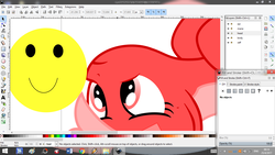 Size: 1366x768 | Tagged: safe, oc, oc only, oc:downvote, earth pony, pony, derpibooru, g4, derpibooru ponified, inkscape, meta, microsoft windows, ponified, smiley face, solo, vector, windows 8, windows 8.1, wip