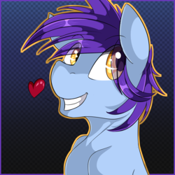 Size: 2000x2000 | Tagged: safe, artist:beardie, oc, oc only, oc:deli, pony, bust, commission, heart, high res, solo