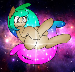 Size: 1000x969 | Tagged: safe, artist:lou, oc, oc only, oc:louvely, pony, floating, solo, space, starry mane, stars