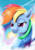 Size: 868x1228 | Tagged: safe, artist:reillyington86, rainbow dash, pony, g4, bust, female, portrait, sky, solo