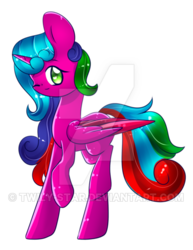 Size: 400x517 | Tagged: safe, artist:twily-star, oc, oc only, oc:color streak, alicorn, pony, female, mare, simple background, solo, transparent background, watermark