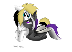 Size: 3507x2550 | Tagged: safe, artist:nacle, oc, oc only, oc:nightwalker, oc:whiteout, bat pony, pony, cuddling, female, fluffy, high res, lying down, simple background, transparent background
