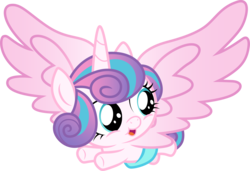 Size: 4377x3001 | Tagged: safe, artist:cloudy glow, princess flurry heart, pony, a flurry of emotions, g4, baby, baby pony, diaper, female, flying, high res, looking back, open mouth, simple background, solo, transparent background, vector
