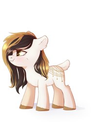 Size: 1325x1771 | Tagged: safe, artist:kaylemi, oc, oc only, pony, cheek puffing, simple background, solo, white background