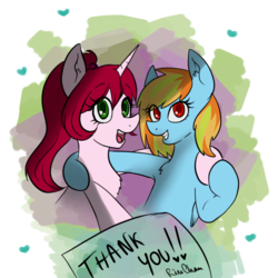 Size: 600x600 | Tagged: safe, artist:rinikka, derpibooru exclusive, oc, oc only, oc:rinikka, pegasus, pony, unicorn, abstract background, colored pupils, colored sketch, friendship, simple background, transparent background