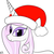 Size: 1200x1200 | Tagged: safe, artist:greseres, fleur-de-lis, pony, unicorn, g4, christmas, female, hat, holiday, santa hat, simple background, skunk stripe, solo, white background