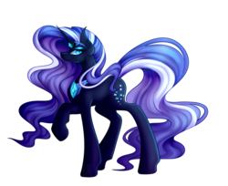 Size: 4601x3753 | Tagged: safe, artist:amazing-artsong, artist:micky-ann, nightmare rarity, pony, unicorn, g4, absurd resolution, eyeshadow, female, looking back, makeup, mare, raised hoof, simple background, solo, transparent background