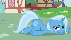 Size: 1280x720 | Tagged: safe, screencap, trixie, pony, all bottled up, g4, circling stars, derp, female, mare, solo