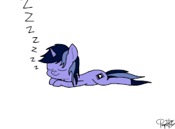 Size: 1200x884 | Tagged: dead source, safe, artist:php142, oc, oc only, oc:purple flix, pony, animated, gif, good night, loop, photoshop, sleeping, smiling, solo, zzz
