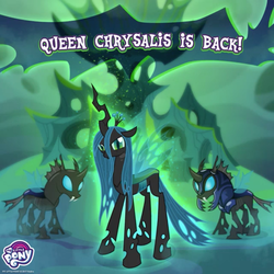 Size: 900x900 | Tagged: safe, gameloft, queen chrysalis, changeling, changeling queen, g4, official, changeling guard, female, my little pony logo