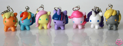 Size: 851x315 | Tagged: safe, artist:krystalstants, applejack, derpy hooves, fluttershy, pinkie pie, rainbow dash, rarity, twilight sparkle, pegasus, pony, g4, female, keychain, mare