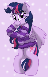 Size: 1200x1920 | Tagged: safe, artist:theroyalprincesses, twilight sparkle, alicorn, pony, g4, clothes, cute, female, looking at you, solo, sweater, twiabetes, twilight sparkle (alicorn)