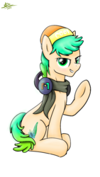 Size: 720x1280 | Tagged: safe, artist:matchapony, earth pony, pony, beanie, clothes, hat, headphones, male, scarf, simple background, solo, stallion, white background