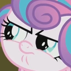 Size: 464x464 | Tagged: safe, screencap, princess flurry heart, pony, a flurry of emotions, g4, cropped, faic, female, flurry heart is not amused, glare, solo, stare