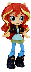 Size: 214x494 | Tagged: safe, sunset shimmer, equestria girls, g4, my little pony equestria girls: friendship games, boots, doll, equestria girls minis, female, irl, photo, simple background, toy, transparent background