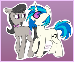 Size: 1065x893 | Tagged: safe, artist:espeonna, dj pon-3, octavia melody, vinyl scratch, earth pony, pony, unicorn, g4, female, lesbian, ship:scratchtavia, shipping