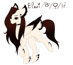 Size: 2038x1800 | Tagged: safe, artist:minelvi, oc, oc only, oc:elwi, pegasus, pony, female, mare, reference sheet, simple background, solo, tail feathers, transparent background, winged hooves