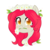 Size: 1250x1250 | Tagged: artist needed, safe, oc, oc only, oc:flaming passion, earth pony, pony, bust, cute, floral head wreath, flower, flower in mouth, mouth hold, portrait, simple background, solo, transparent background