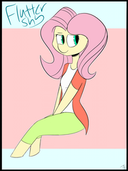 Size: 1280x1707 | Tagged: safe, artist:goldenled, fluttershy, anthro, unguligrade anthro, g4, female, solo