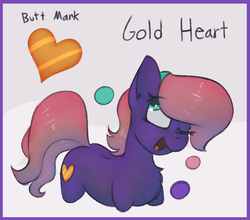 Size: 1869x1647 | Tagged: safe, artist:marsminer, oc, oc only, oc:gold heart, earth pony, pony, amputee, chest fluff, colored pupils, female, legless, mare, missing limb, one eye closed, quadruple amputee, reference sheet, solo, stump