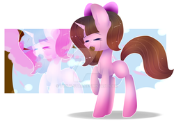 Size: 1024x714 | Tagged: safe, artist:twily-star, oc, oc only, oc:rachel, pony, unicorn, cookie, female, food, mare, mouth hold, solo
