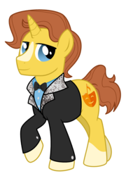 Size: 1992x2767 | Tagged: safe, artist:lostinthetrees, oc, oc only, pony, clothes, male, raised hoof, simple background, solo, stallion, suit, transparent background, walking