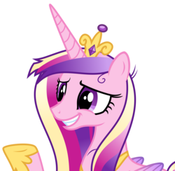 Size: 4109x4003 | Tagged: safe, artist:sketchmcreations, princess cadance, pony, a flurry of emotions, g4, absurd resolution, female, messy mane, raised hoof, simple background, smiling, solo, transparent background, vector