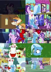 Size: 1024x1442 | Tagged: safe, edit, edited screencap, screencap, bulk biceps, granny smith, starlight glimmer, trixie, twilight sparkle, alicorn, pony, all bottled up, g4, twilight sparkle (alicorn), twilight's castle