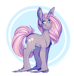 Size: 1874x1916 | Tagged: safe, artist:trishabeakens, oc, oc only, pony, unicorn, abstract background, absurdly long fetlocks, curved horn, female, horn, mare, simple background, solo, unshorn fetlocks, white background