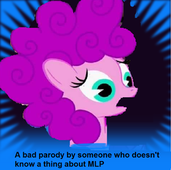 Size: 820x818 | Tagged: safe, derpibooru exclusive, edit, pinkie pie, earth pony, pony, derpibooru, g4, a bad parody by someone who doesn't know a thing about mlp, expy, female, mad (tv series), mad magazine, meta, my little war horse, op is a duck, pony cameo, pony reference, solo, spoilered image joke