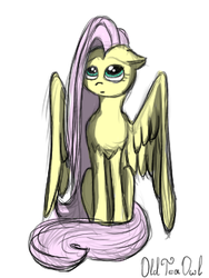 Size: 240x320 | Tagged: safe, artist:oldteaowl, fluttershy, pony, g4, cute, female, simple background, solo, white background