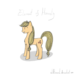 Size: 512x512 | Tagged: safe, artist:oldteaowl, applejack, earth pony, pony, g4, eyes closed, female, hatless, missing accessory, simple background, solo, white background