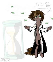 Size: 600x700 | Tagged: safe, artist:oldteaowl, oc, oc only, pony, hourglass, leaves, solo, wind
