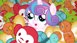 Size: 5333x3000 | Tagged: safe, artist:dashiesparkle, princess flurry heart, alicorn, pony, a flurry of emotions, g4, season 7, adorable face, baby, baby pony, cuddly, cute, cuteness overload, cutest pony alive, cutest pony ever, daaaaaaaaaaaw, female, flurrybetes, happy, high res, hnnng, huggable, open mouth, open smile, plushie, smiling, solo, toy, vector