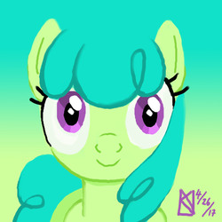Size: 1500x1500 | Tagged: safe, artist:kelseyleah, green jewel, pony, g4, female, gradient background, solo