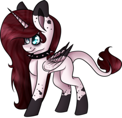 Size: 1024x990 | Tagged: safe, artist:fizzy2014, oc, oc only, oc:esther, alicorn, pony, alicorn oc, choker, female, mare, simple background, solo, spiked choker, transparent background