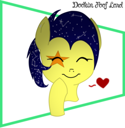 Size: 1961x2000 | Tagged: source needed, useless source url, safe, artist:dookin, oc, oc only, oc:mixi creamstar, pony, constellation, constellation hair, cute, ethereal mane, eyes closed, fanart, heart, simple background, solo, starry mane, transparent background