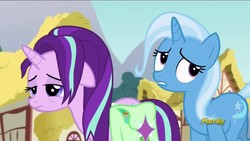 Size: 1280x720 | Tagged: safe, screencap, starlight glimmer, trixie, pony, all bottled up, g4, discovery family logo, saddle bag