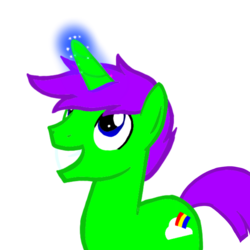 Size: 1000x1000 | Tagged: safe, artist:toyminator900, oc, oc only, oc:clever clop, pony, unicorn, glowing horn, horn, magic, male, simple background, solo, transparent background