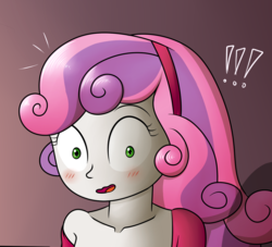 Size: 1145x1040 | Tagged: safe, artist:horsecat, sweetie belle, equestria girls, g4, cropcon, cropped, explicit source, female, solo, surprised
