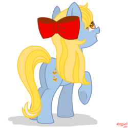 Size: 2222x2222 | Tagged: safe, artist:zsparkonequus, love melody (g4), pony, g4, aino minako, bow, butt, happy, high res, plot, ponified, sailor moon (series), sailor venus, simple background, solo, transparent background