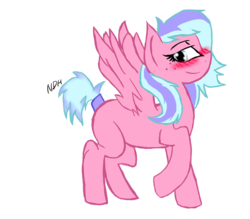 Size: 3200x2800 | Tagged: artist needed, safe, oc, oc only, oc:summer silk, pony, blank flank, blushing, high res, simple background, solo, transparent background