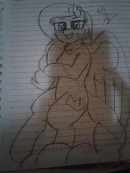 Size: 2576x1932 | Tagged: safe, artist:kellysans, oc, oc only, pegasus, pony, drawing, lined paper, solo, traditional art