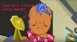 Size: 881x481 | Tagged: safe, edit, edited screencap, screencap, spearhead, pegasus, pony, a flurry of emotions, g4, cropped, discovery family logo, male, solo, stallion, theory