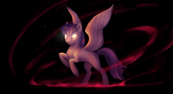 Size: 1280x698 | Tagged: safe, artist:larest, twilight sparkle, alicorn, pony, g4, black background, female, glowing eyes, simple background, solo, twilight sparkle (alicorn)
