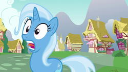 Size: 1280x720 | Tagged: safe, screencap, trixie, pony, all bottled up, g4, female, mare, open mouth, solo